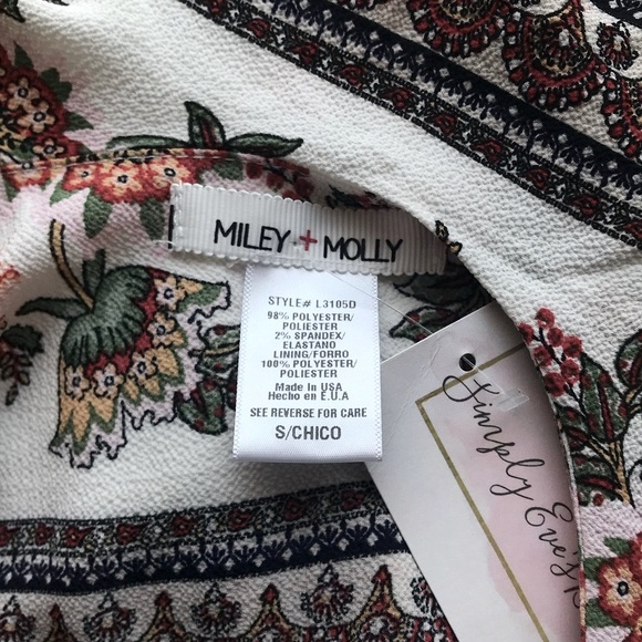 Miley & Molly Multi Mixed Print Aztec cold shoulder ruffle jumpsuit size S EUC - Picture 12 of 13